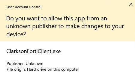 Screenshot: User Account Control, Do you want to allow ..."