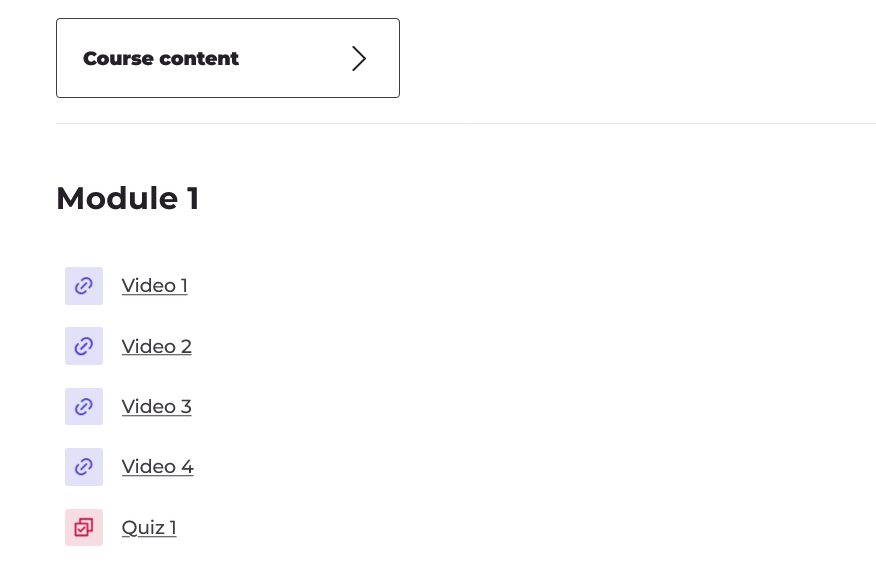 Moodle module with just links
