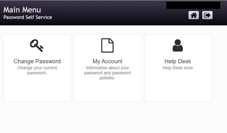 Main Menu — Help Desk tile