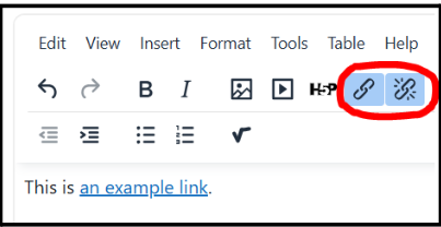 Link tool in text editor