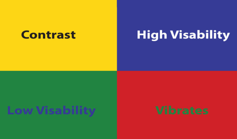 contrasting colors for visibility