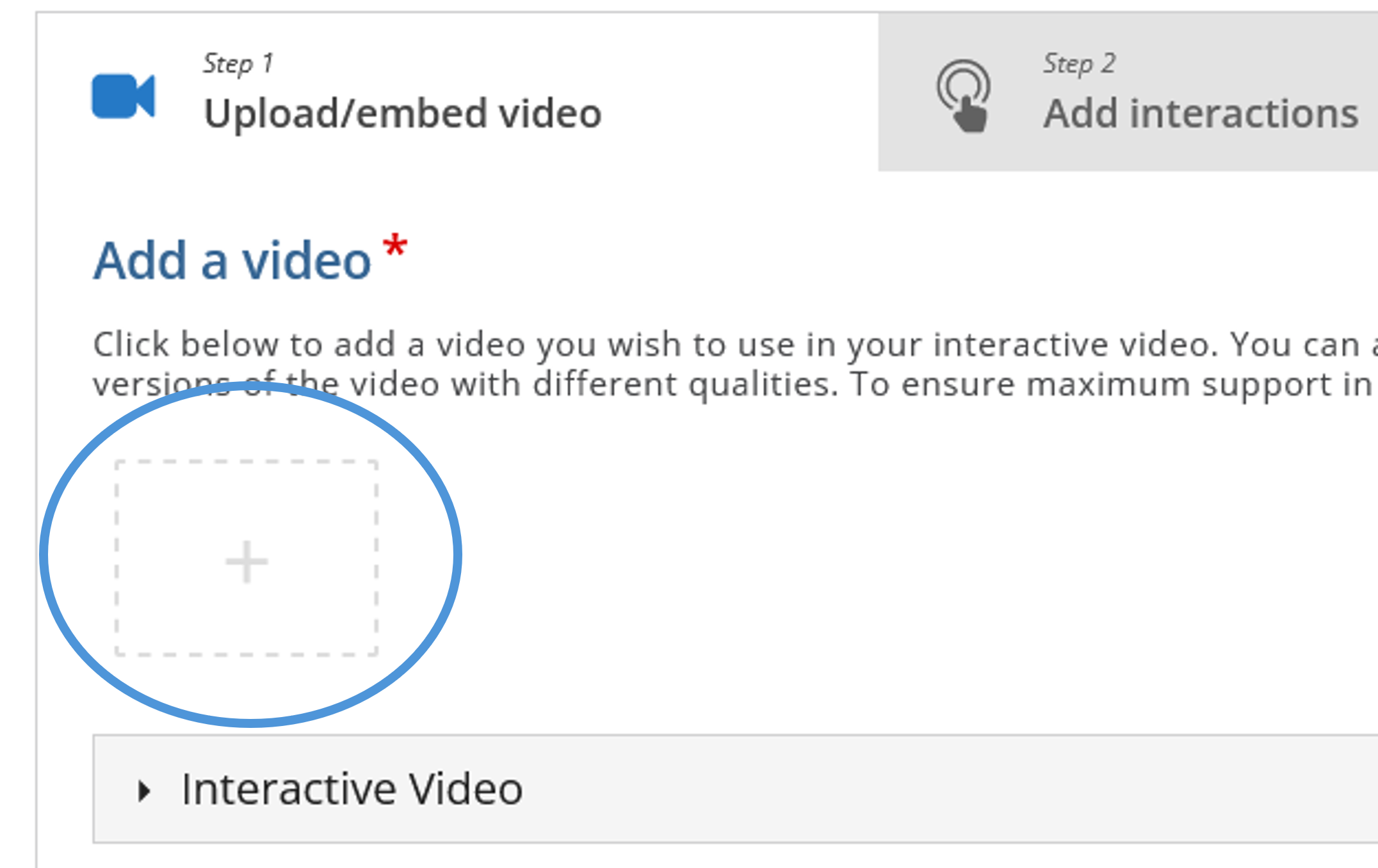 Add a Video area